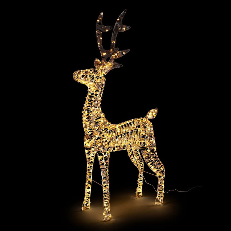 Renna luminosa oro di Natale con 600 led e alta 80 cm, perfetta come decorazione di Natale